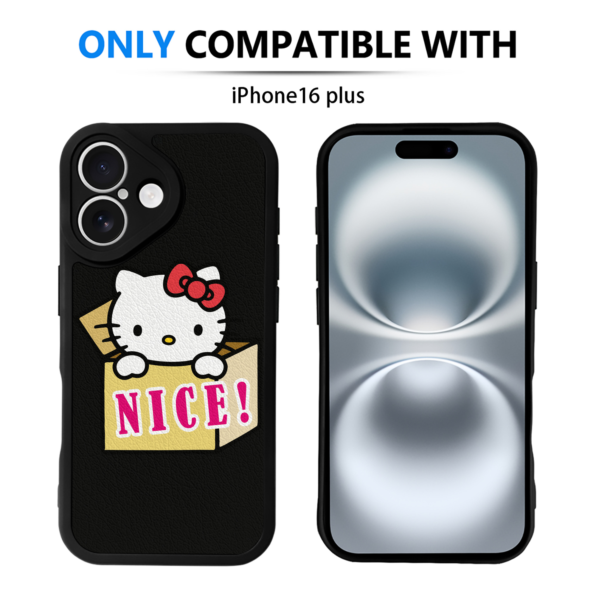 （画像用） Hello Kitty ハローキティ 【iPhone 16シリーズ対応】シリコンスマホケース（レザー調） 材質：シリコン